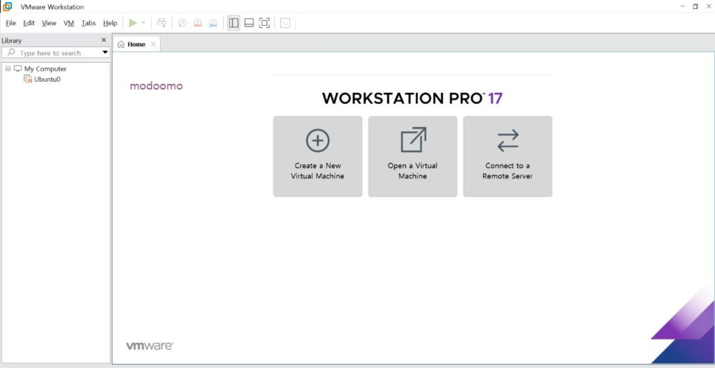 가상머신 처음 실행화면 
